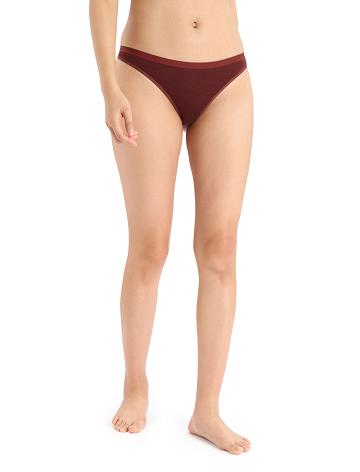 Espresso Women's Icebreaker Merino Siren Thong Underwear | USA 1702RVDW